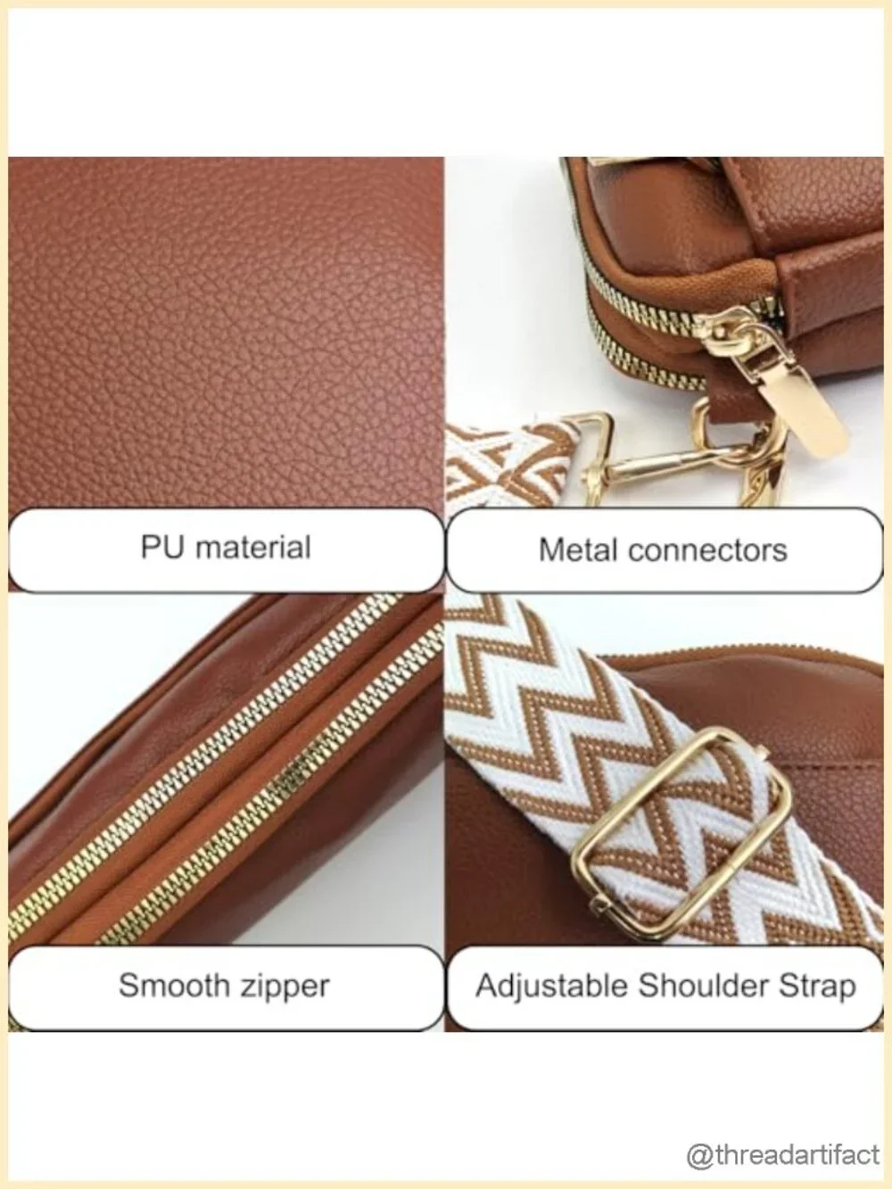 Mini Crossbody Bag Vegan Leather Sling Purse Small Shoulder Handbag with